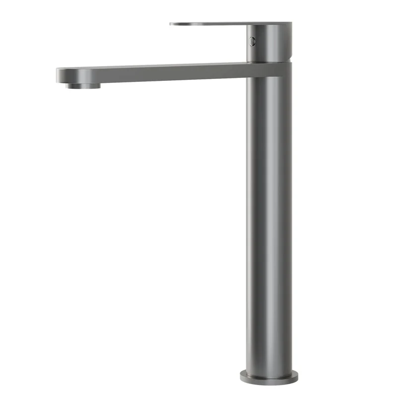 Tvättställsblandare i modern design - hög modell 27,3 cm - gun metal grå - Tårnby