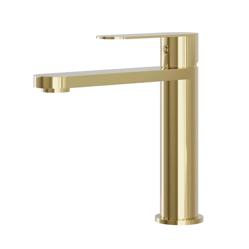 Tvättställsblandare i modern design 17,3 cm - blank mässing - Tårnby