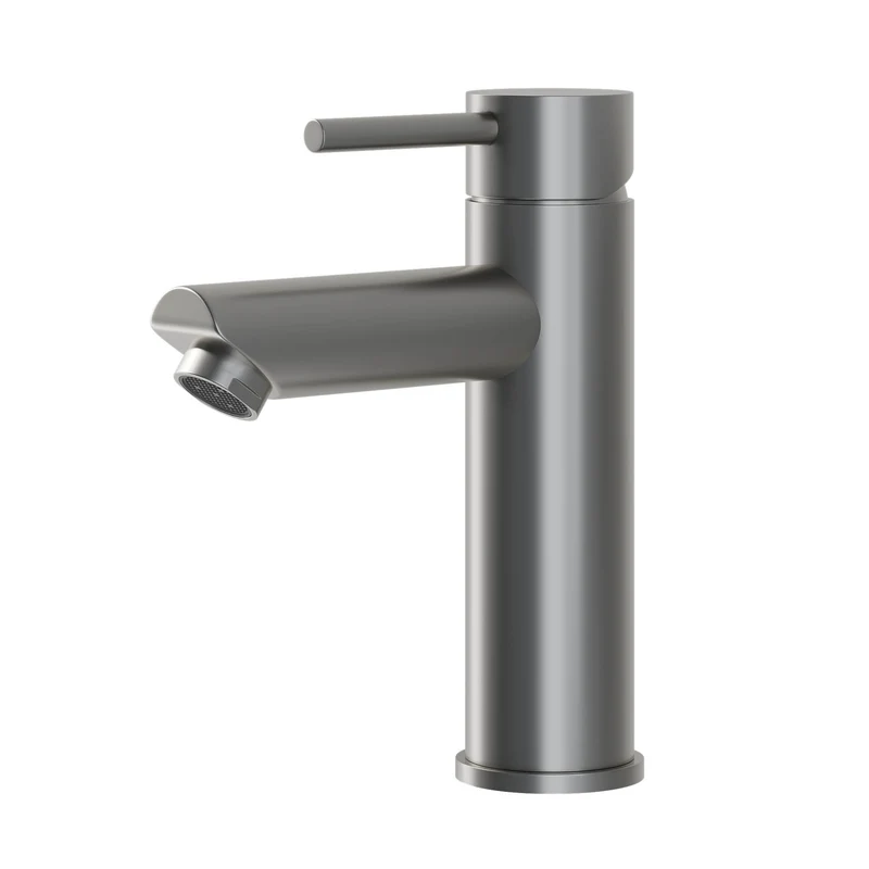 Tvättställsblandare rund 17,8 cm - gun metal grå - Ringsted
