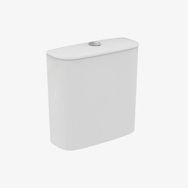 Ideal Standard Alpha Vitreous China Close-Coupled Glossy White Toilet Cistern with 6/3L Dual Flush & Bottom Inlet 365 x 375 mm