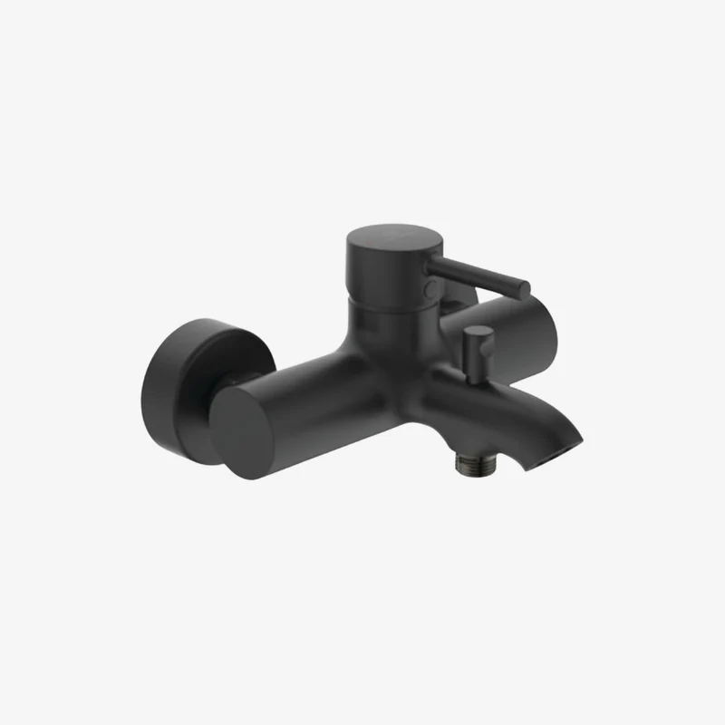 Ideal Standard Ceraline Silk Black Brass Wall Mounted Exposed Bath & Shower Mixer 207 x 111 x 180–187 mm