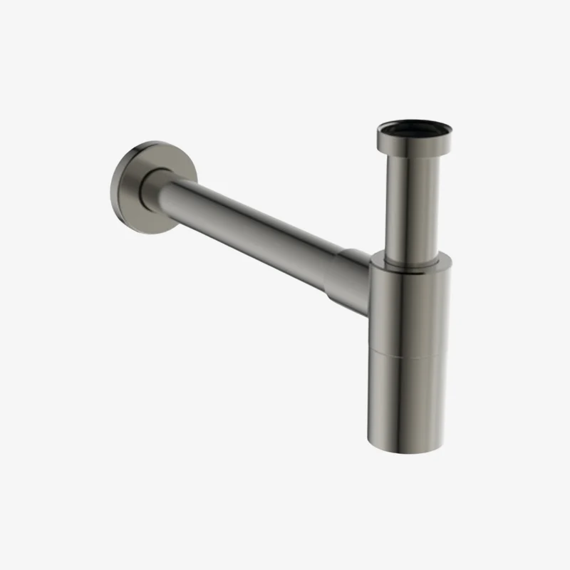 Ideal Standard Metal PVD Cylindrical Adjustable Bottle Trap Siphon 70 × 325–348 × 152–244 mm