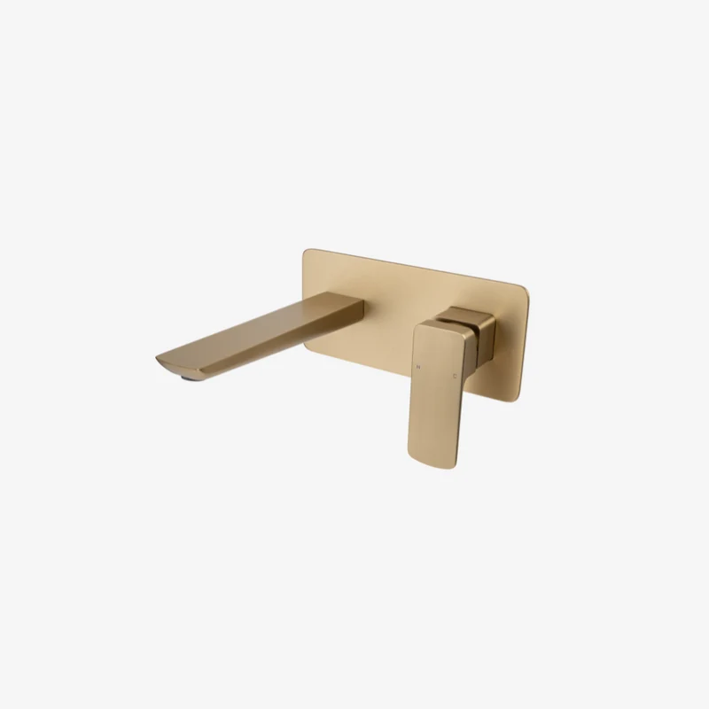 CLEA Sapphire Square Brass Wall-Mounted Concealed Basin Mixer with Spout 90 x 260 mm