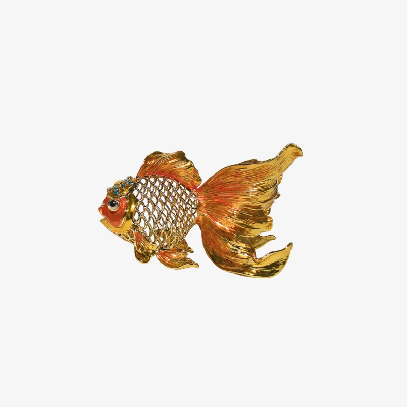 Ambiente Golden Koi Gold Alloy Radiant Fortune Sculpture 190 × 130 × 100 mm