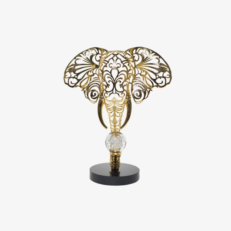 Ambiente Majestic Filigree Alloy & Crystal Elephant Sculpture 230 × 110 × 280 mm