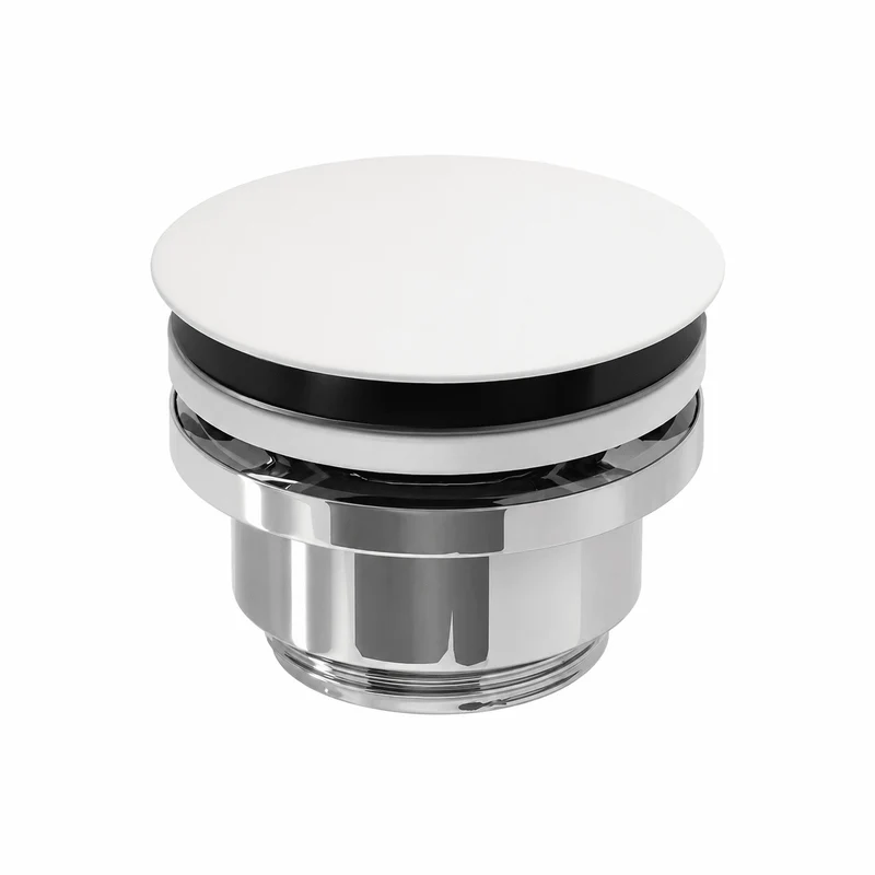 Bottenventil 1 1/4" - click-clack - matt vit - Rødby