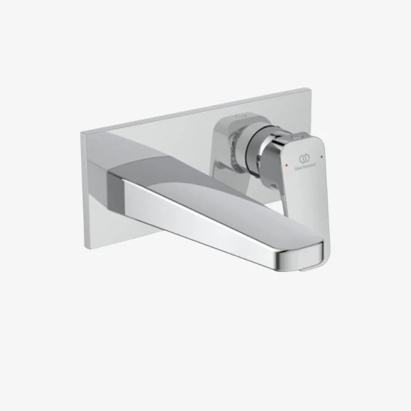 Ideal Standard Ceraplan Rectangular Brass Wall-Mounted Basin Mixer Kit 2 193 x 115.5 mm
