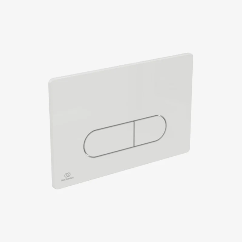 Ideal Standard Oleas P1 Rectangular ABS Plastic Wall-Mounted White Dual Flush Pneumatic Flush Plate 234 x 154 x 8–8.5 mm