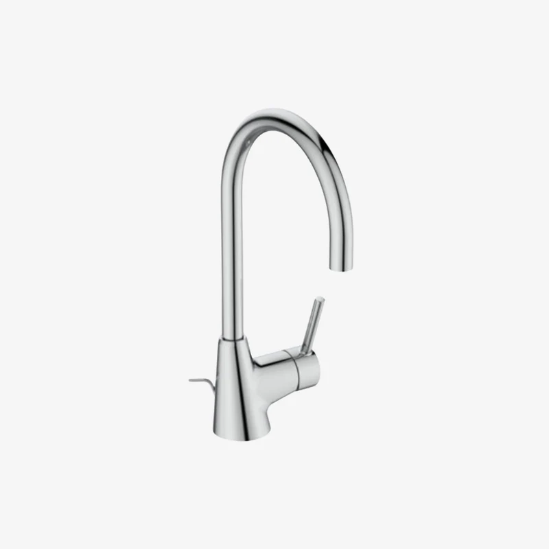 Ideal Standard Ceraline Brass Deck-Mounted Chrome High Spout Basin Mixer with Pop-Up Waste 216 x 120 x 323 mm
