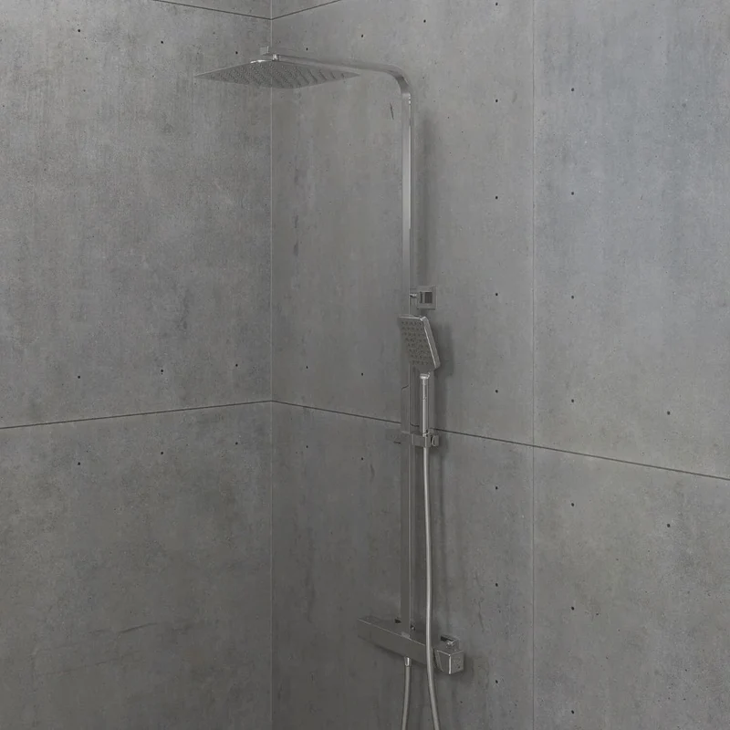 Takduschset med termostatblandare 160 mm c/c – 250 mm takdusch, handdusch – Krom – Næsby