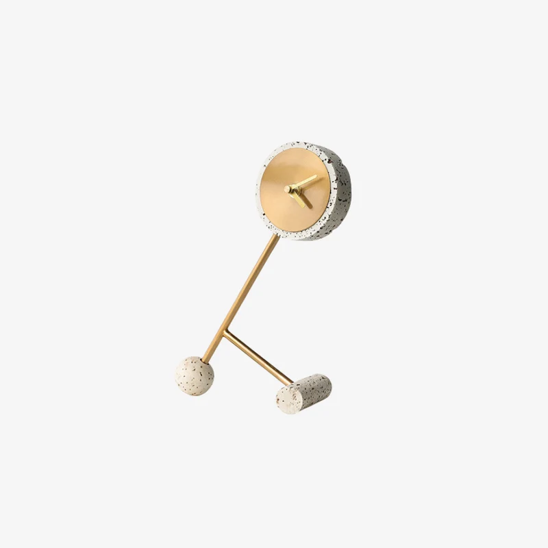Ambiente Resin & Metal Textured Decorative Table Clock 16 × 8 × 25 cm