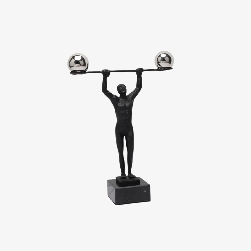Ambiente Metal & Marble Abstract Weightlifting Sculpture 28 × 9 × 37 cm