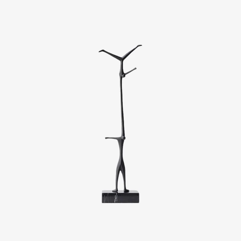 Ambiente Aluminum Alloy & Marble Spray-Finished Tall Abstract Sculpture 16 × 16 × 48 cm