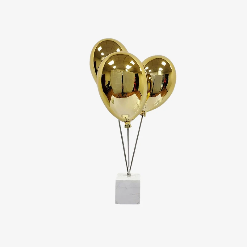 Ambiente Gold High-Gloss Reflective Balloon Sculpture 35 × 32 × 85 cm