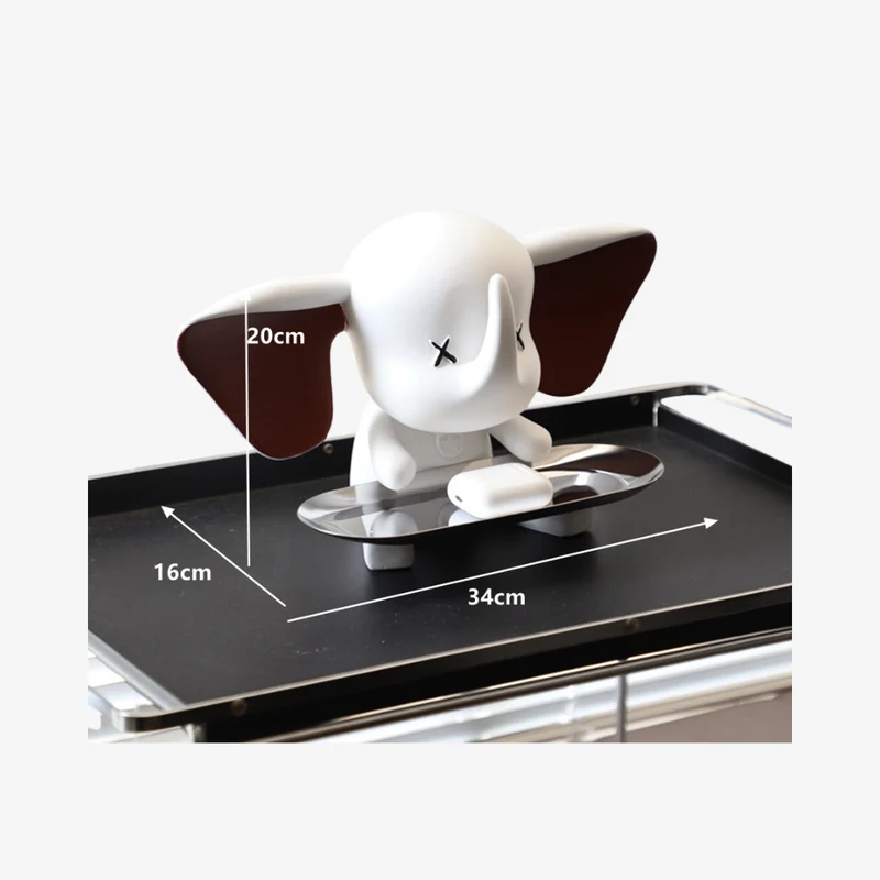 Ambiente Stainless Steel Elephant Tray Sculpture 34 × 16 × 20 cm