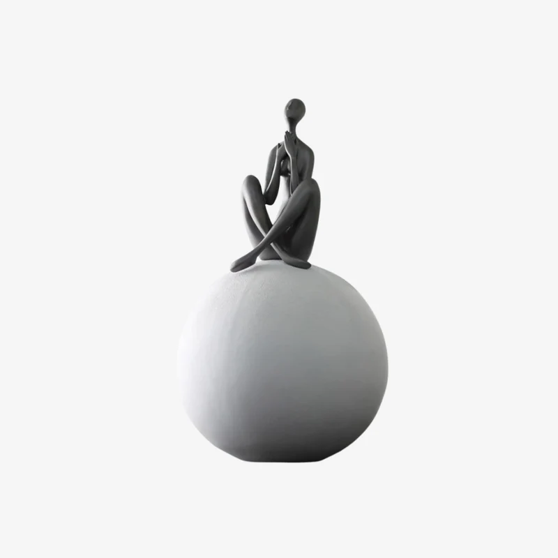 Ambiente Resin Matte Abstract Sculpture 39 × 39 × 64 cm