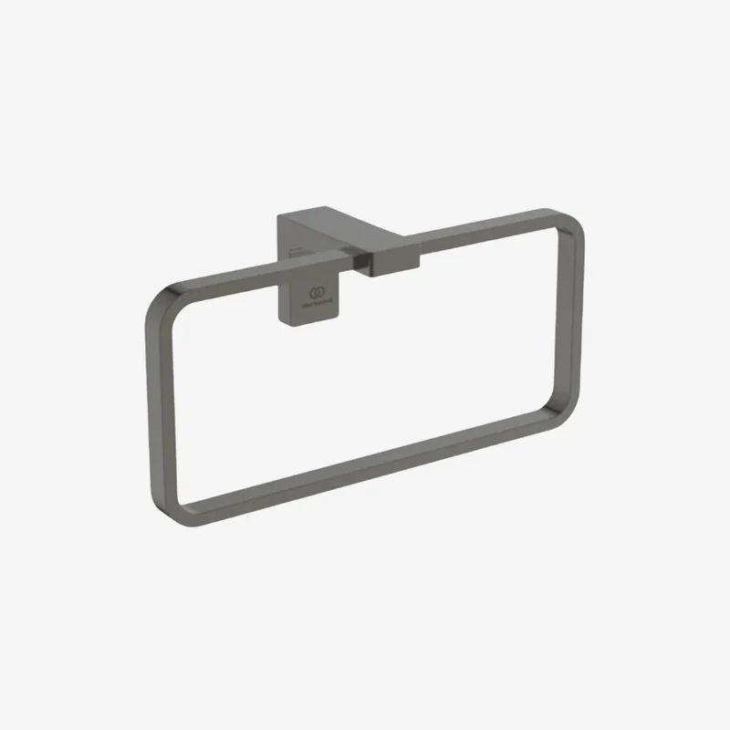 Ideal Standard Conca Magnetic Grey Brass PVD Square Wall Mounted Towel Ring 69 × 210 × 101 mm