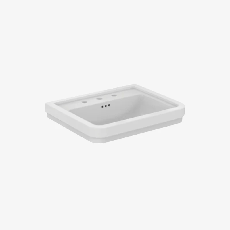 Ideal Standard Calla Vitreous China Wall-Mounted Glossy White Wash Basin with 3 Tap Holes & Overflow 615 x 500 x 175 mm