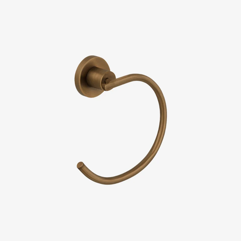 VADO Elements Brushed Bronze Solid Brass Circular Wall Mounted Open Towel Ring 53 × 167 mm