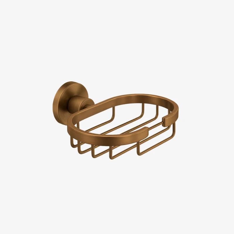 VADO Elements Brushed Bronze Brass Wall Mounted Shower Basket 138 × 160 × 58 mm