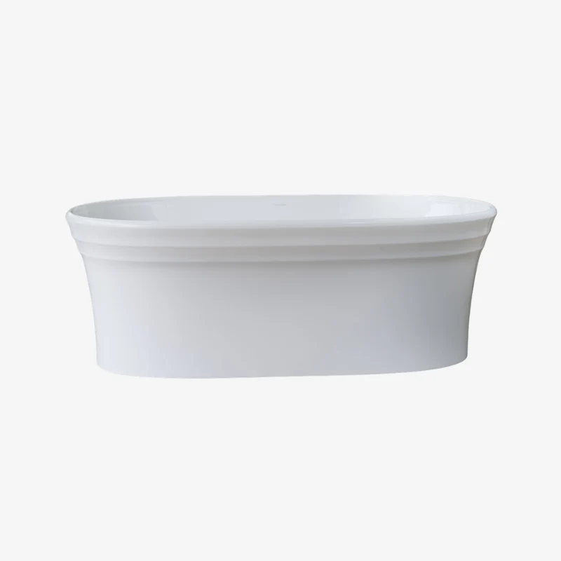 Victoria+Albert Warndon QUARRYCAST Freestanding Double-Ended Bathtub Glossy White 1702 x 801 x 598 mm