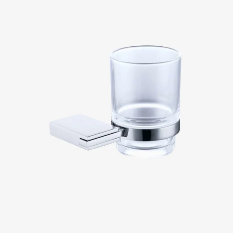 CLEA Krypto Chrome Brass Round Wall Mounted Tumbler Holder 112 × 88 × 95 mm