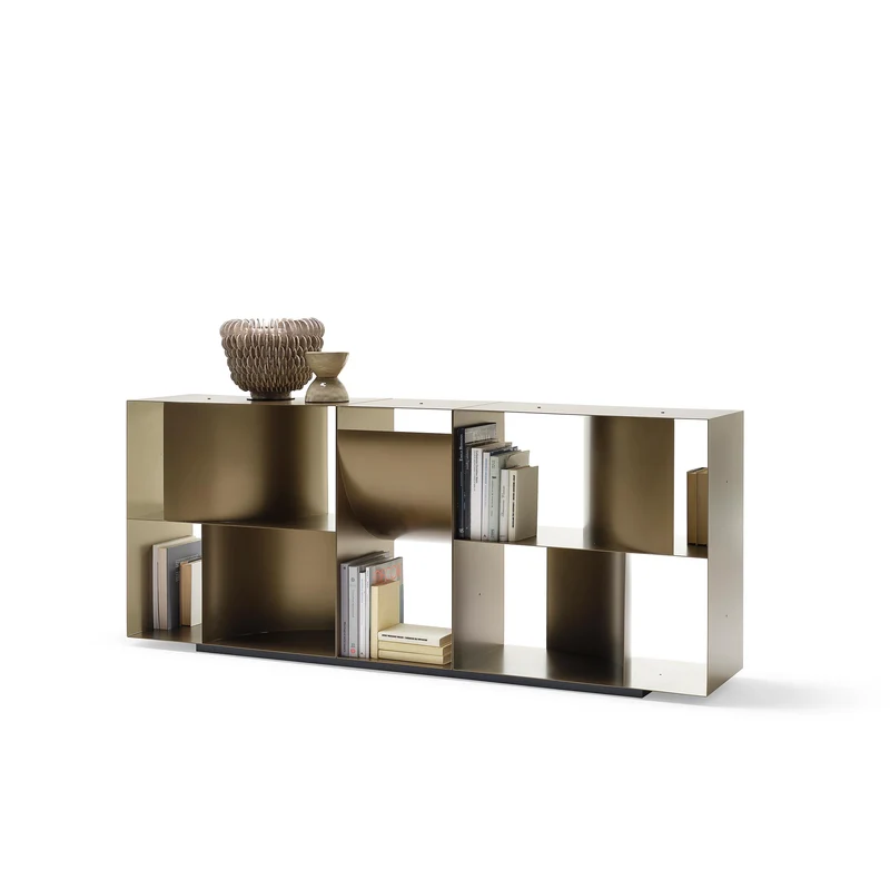 Double Sided Metal Floor Standing Bookcase JUDD BASE by Alessandro Di Prisco for Mogg