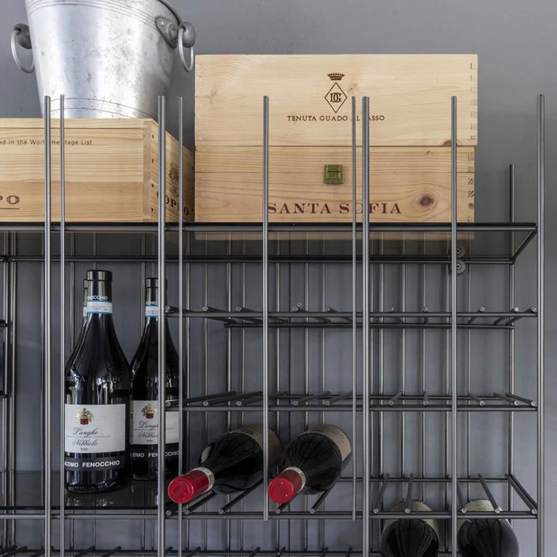 Metal Floor Standing Wine Rack METRICA WINERY by Ctrlzak Studio for Mogg