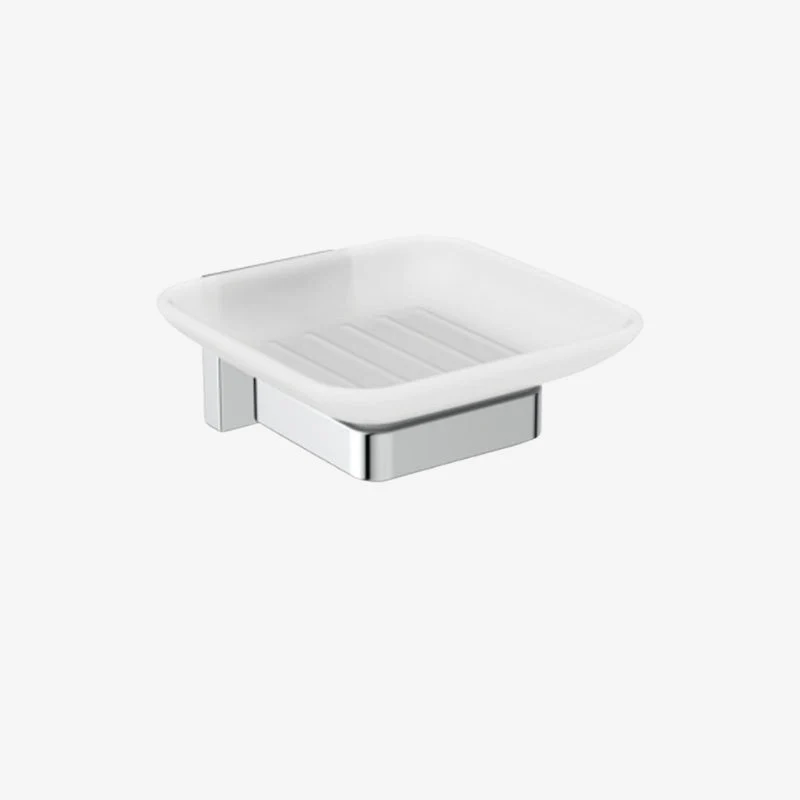 Ideal Standard IOM Square Frosted Glass Chrome Wall Mounted Soap Dish 117 × 103 × 50 mm