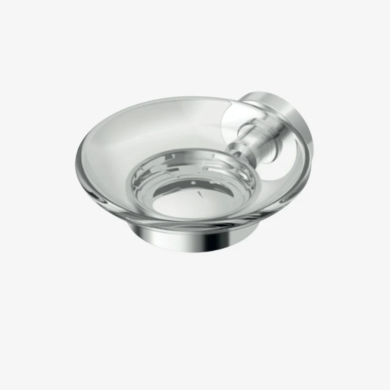 Ideal Standard IOM Chrome Metal Wall Mounted Transparent Glass Soap Dish 127 × 114 × 48 mm