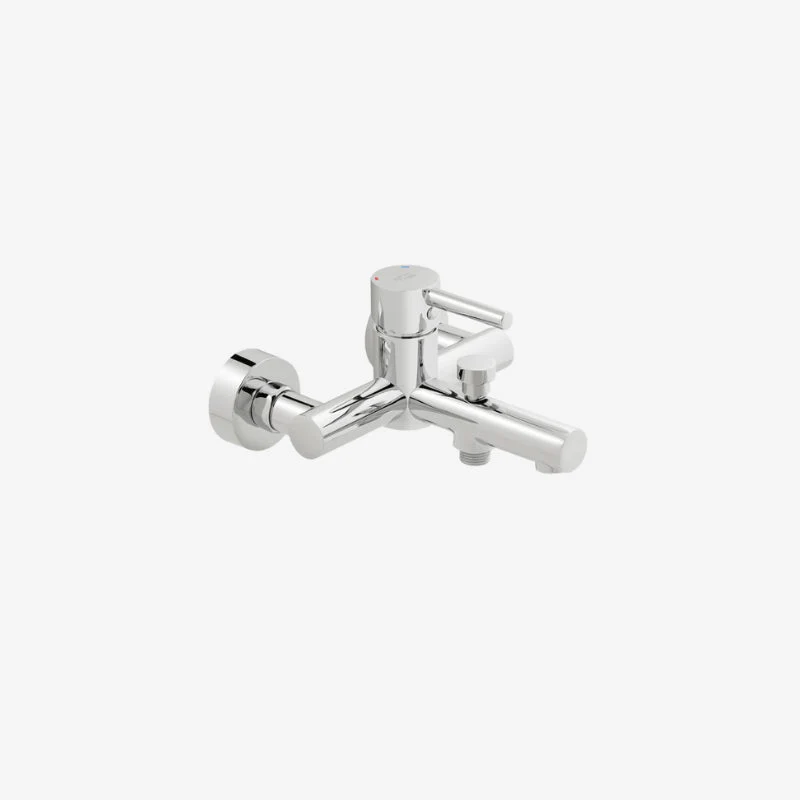 VADO Nuri Chrome 2-Hole Wall Mounted Bath Shower Mixer 215 x 210 mm