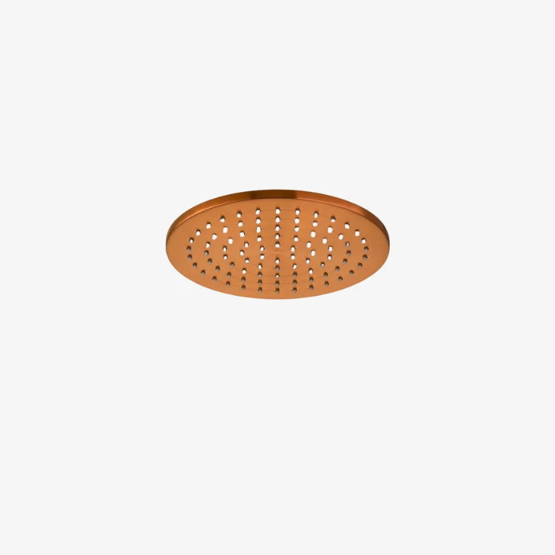 VADO Brushed Bronze Round Fixed Single-Function Shower Head 59 x 200 x 200 mm