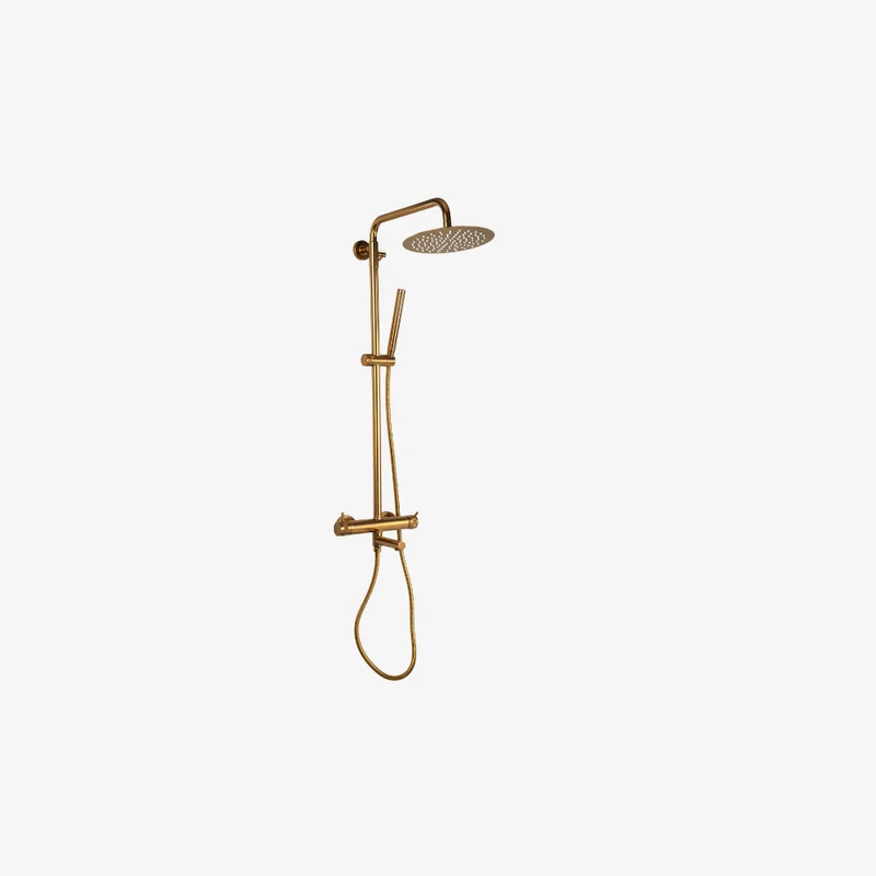 CLEA Spain Brass Wall Mounted Round Rain Shower Column Mixer Set 484 x 1231 mm