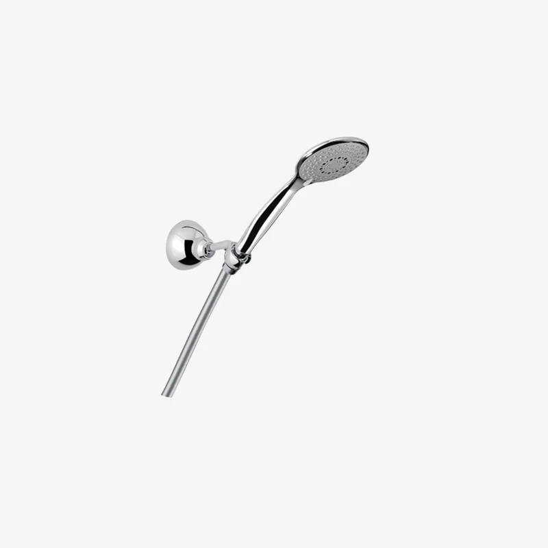 Webert Chrome Shower Set with Wall-Mounted Holder, Handshower & Satilux Flex Hose