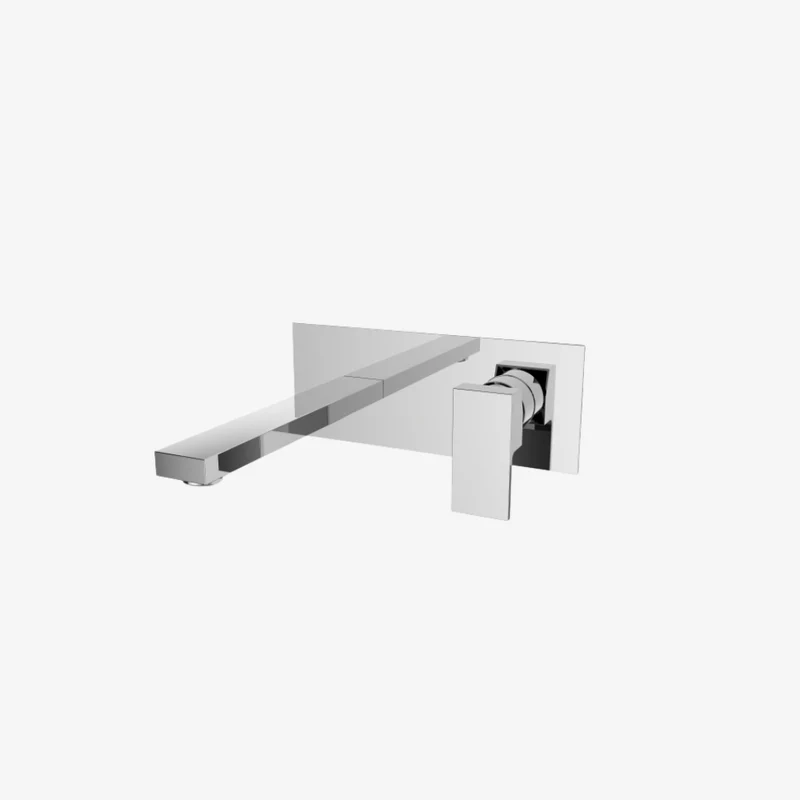 Webert Kube Metal Wall-Mounted Single-Plate Basin Mixer Chrome 195 x 240 x 95 mm