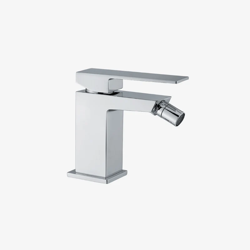 Webert Kube Brass Single-Hole Deck Mounted Bidet Mixer Chrome without Pop-Up Waste 140 x 125 mm
