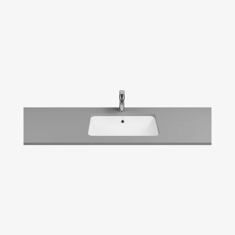ISVEA Soluzione Rectangular Ceramic Undercounter White Basin without Tap Hole with Overflow 382 x 562 mm