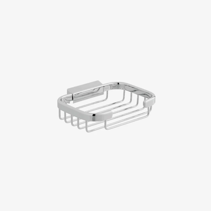 VADO Baskets Small Rectangular Chrome Wall Mounted Basket 103 × 135 × 37 mm