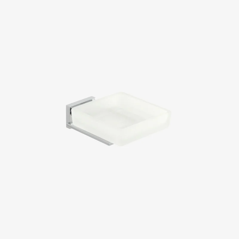 VADO Level Frosted Glass Chrome Wall Mounted Soap Dish & Holder 138 × 100 × 46 mm