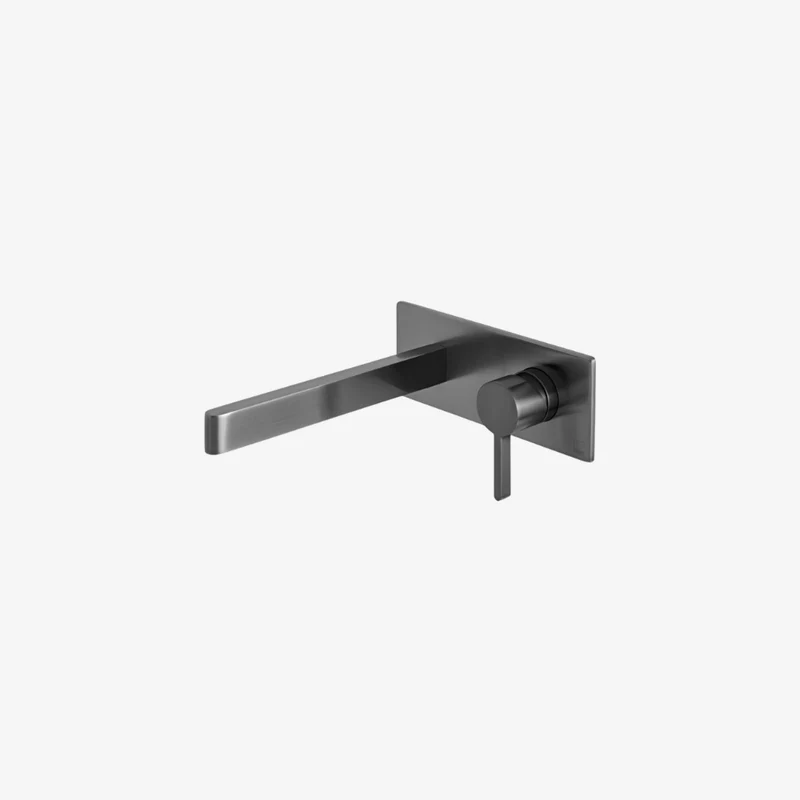 VADO Edit Brass 2-Hole Wall-Mounted Single-Lever Basin Mixer Brushed Black 220 x 200 mm