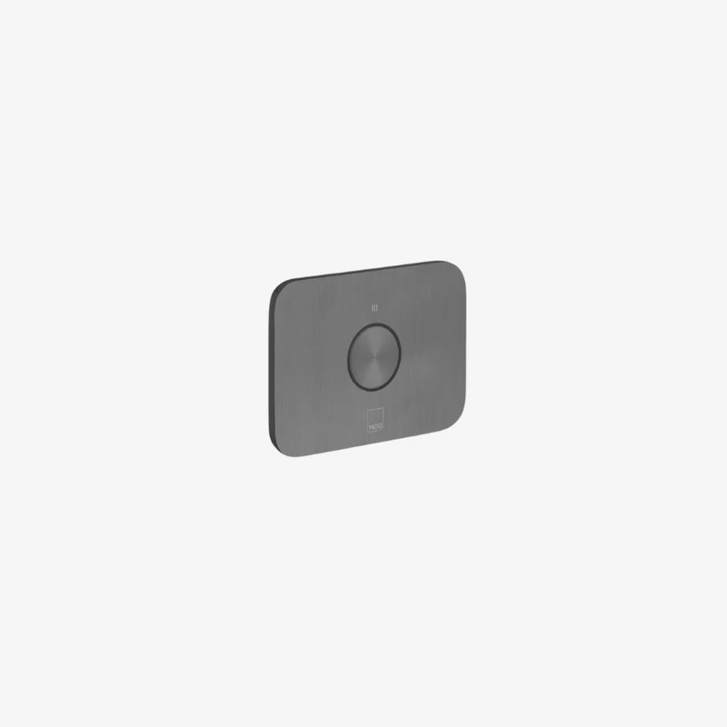 VADO Zone Brushed Black Single Push Button 1-Outlet Horizontal Concealed Stop Valve 113 x 121 x 80 mm