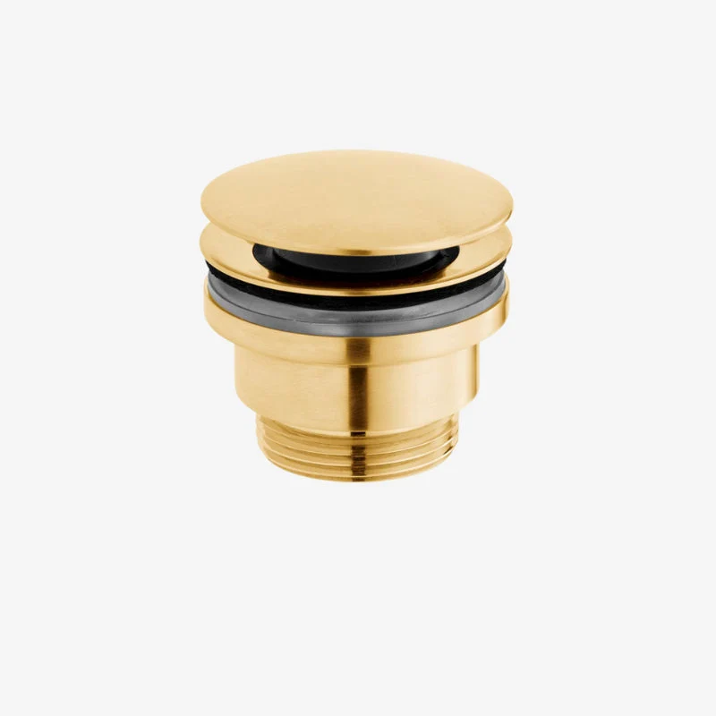 VADO Universal Brushed Gold Brass Round Basin Pop-Up Waste 62 × 63 mm, Height 0–63 mm