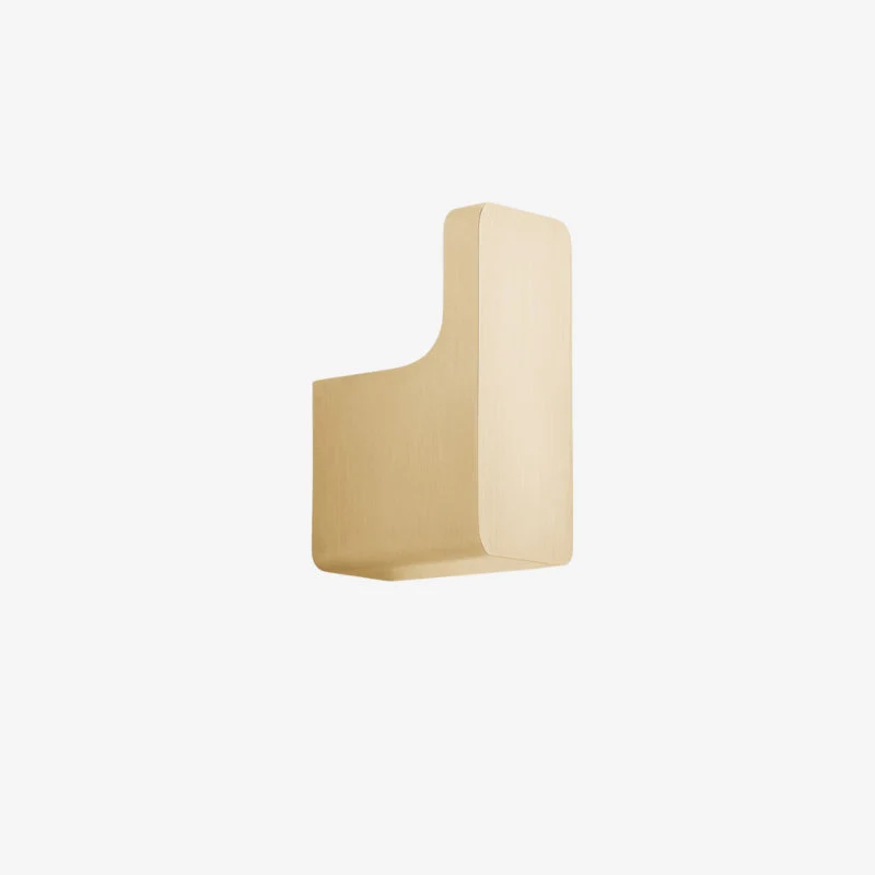 VADO Shama Rectangular Brushed Gold Brass Wall Mounted Robe Hook 30 × 45 × 72 mm