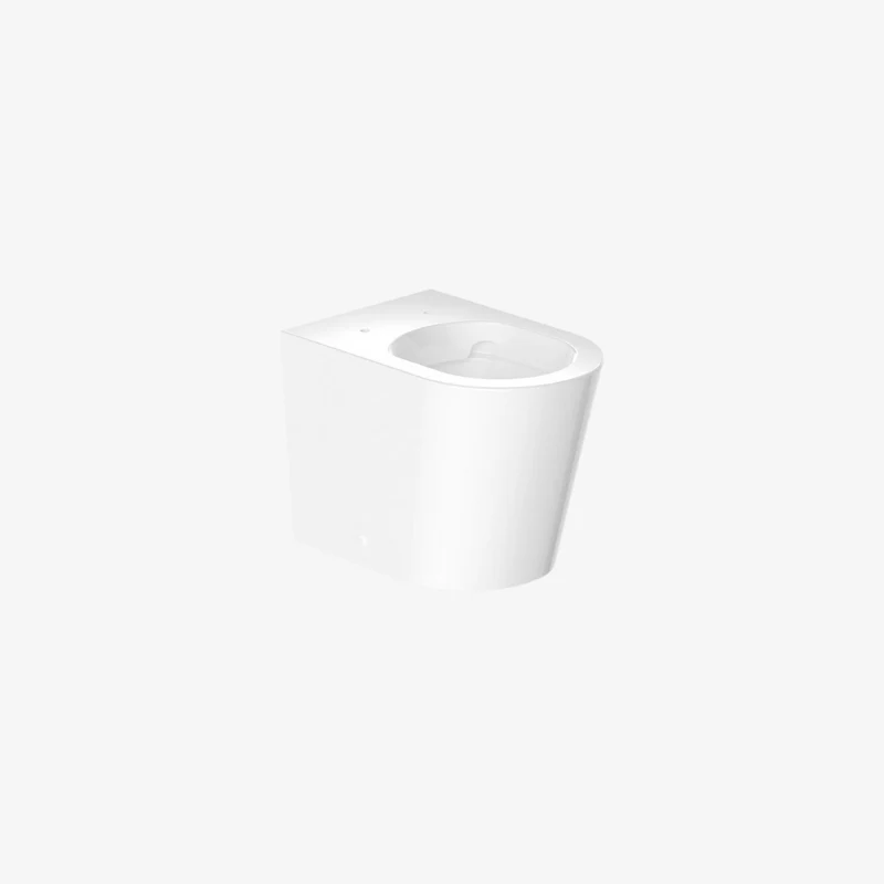 VADO Cameo Gloss White Ceramic Round Rimless Floor Mounted Back-to-Wall WC 545 x 360 x 395 mm