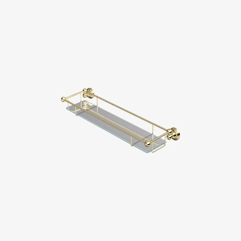 Perrin & Rowe Traditional Wall Mounted 510 mm Glass Shelf 161 × 510 × 61 mm