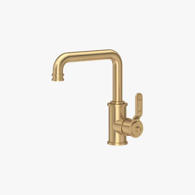Perrin & Rowe Armstrong British Brassware Deck-Mounted Single Lever Basin Mixer Satin Brass 165 x 40 x 207 mm
