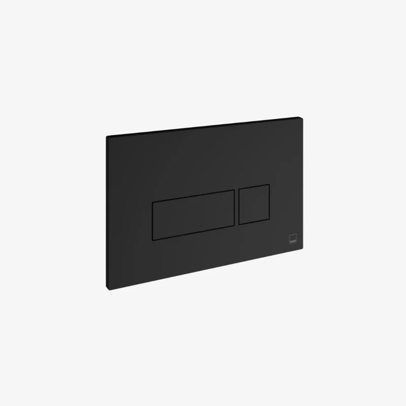 VADO Cameo Square ABS Plastic Wall-Mounted Matt Black Dual Flush Pneumatic Flush Plate 79 x 245 x 160 mm