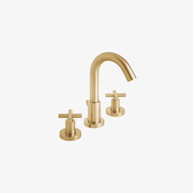 VADO Elements Brass 3-Hole Deck-Mounted Basin Mixer with Pop-Up Waste 164 x 232 mm