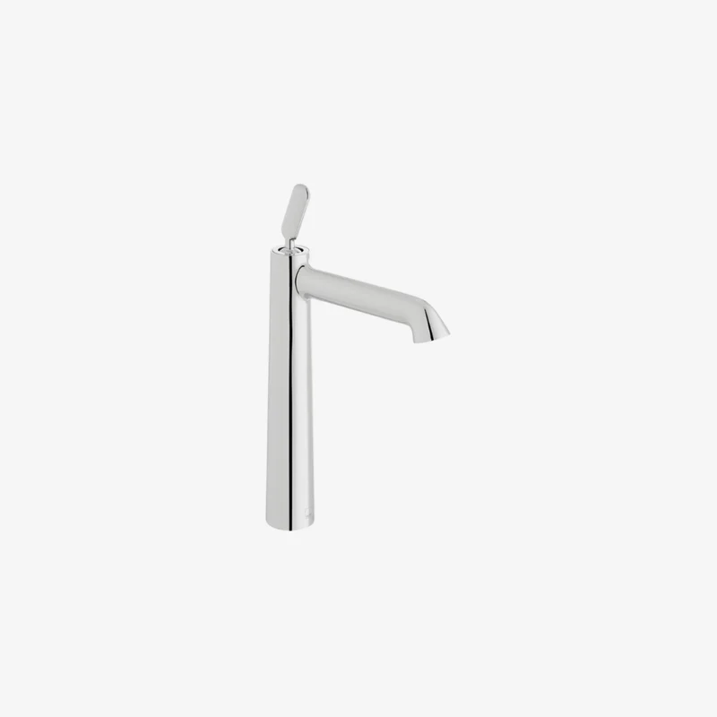 VADO Arrondi Brass Deck-Mounted Extended Mono Basin Mixer Chrome 346 mm