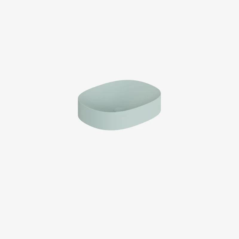 VADO Cameo Oval Mineral Cast Cove Blue Countertop Basin 480 mm